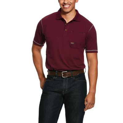 Ariat Work: Rebar Workman Polo Hombre - Rosas Gris (XGPRF0716)